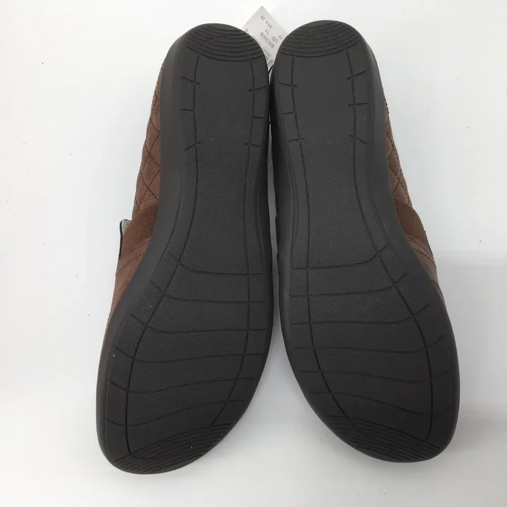 NEW IN BOX J/Sport Lisa Loafers Brown Quilted Comfort Womens 11 Slip On Shoe